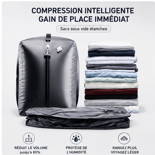Sac de Compression Sous Vide – Grand Format Voyage
