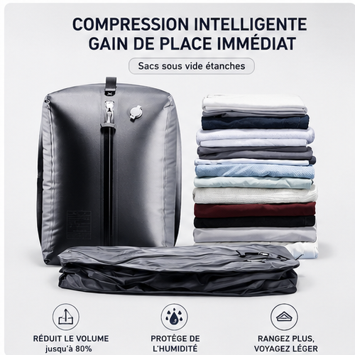 Sac de Compression Sous Vide – Grand Format Voyage
